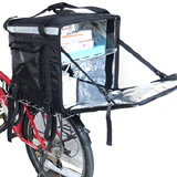PK-92Z: Food Delivery Bag for Scooter with Divider, 16 Inch Pizza Delivery Box with Metal Rack, 17
