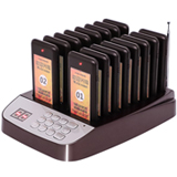 Wireless Restaurant Pager System, Paging System with 16 Pieces Rechargeable Buzzer Coaster Pagers,Paging System