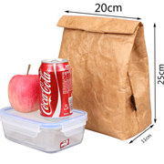 PK-6L Kraft Paper Picnic Lunch Bag Reusable Insulated Thermal Cooler Bag Food Container